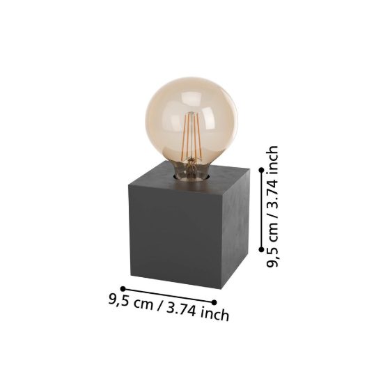 Eglo prestwick 2 abat-jour per camera da letto e27 9,5cm industriale nera
