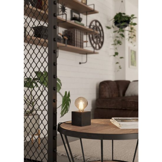 Eglo prestwick 2 abat-jour per camera da letto e27 9,5cm industriale nera