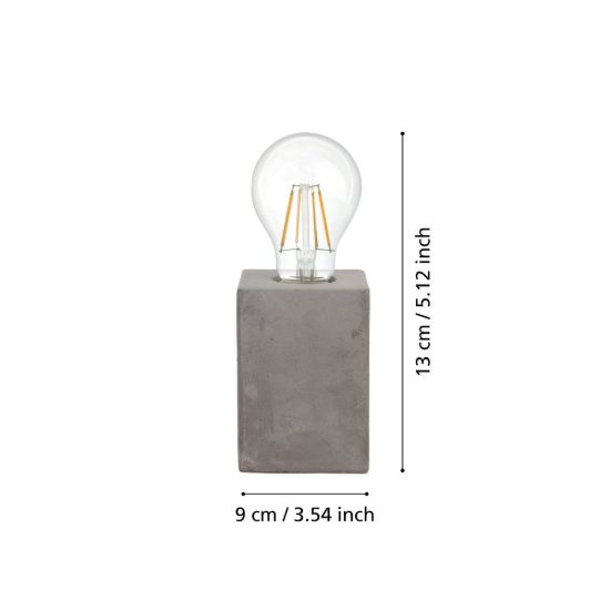 Eglo prestwick abat-jour per camera da letto e27 13cm industriale grigia