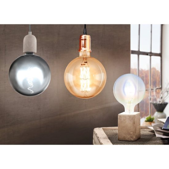 Eglo prestwick abat-jour per camera da letto e27 13cm industriale grigia