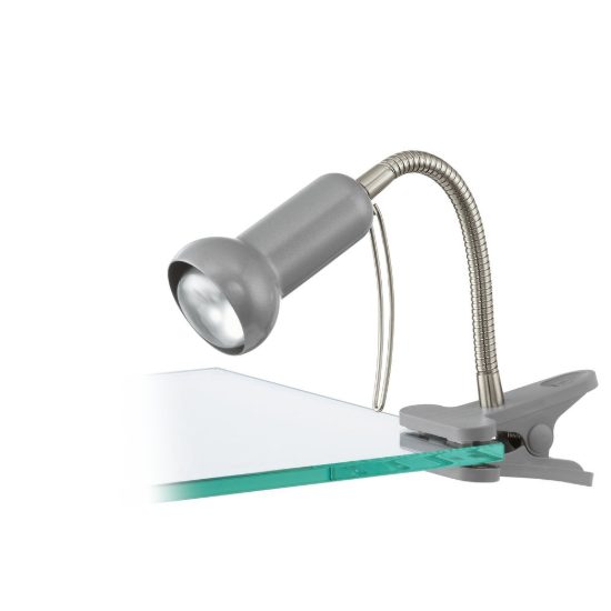 Eglo fabio lampada a pinza e14 30cm per ufficio moderna argento