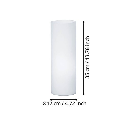 Eglo geo abat-jour per camera da letto e27 35cm moderna bianca