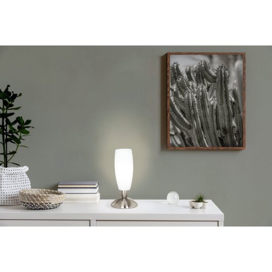 Eglo slim abat-jour per camera da letto e14 22cm moderna nichel
