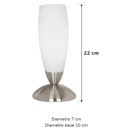 Eglo slim abat-jour per camera da letto e14 22cm moderna nichel