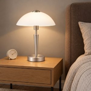 Eglo solo 1 abat-jour per camera da letto e14 35cm dimmerabile moderna nichel