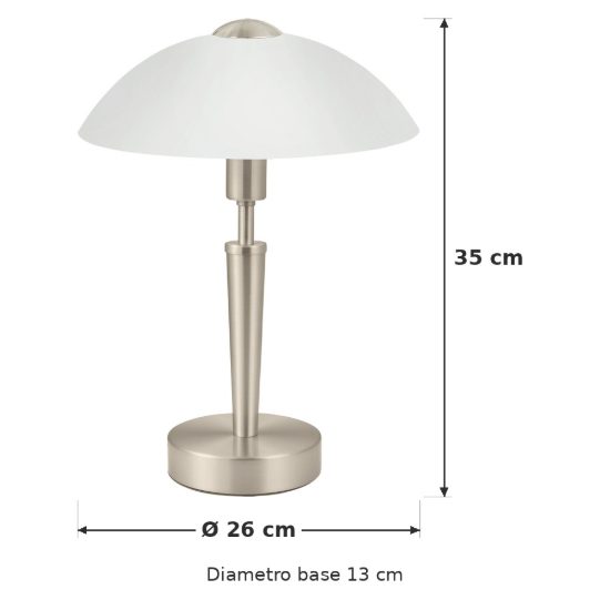 Eglo solo 1 abat-jour per camera da letto e14 35cm dimmerabile moderna nichel