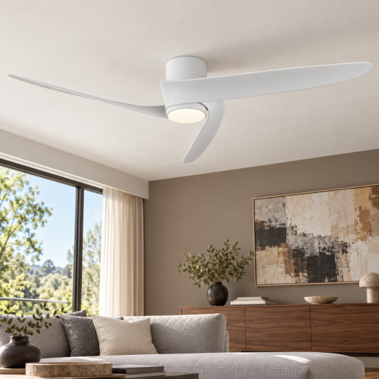 Ventilatore da soffitto bianco con luce con telecomando led 20w cct 2700k 5000k dimmerabile