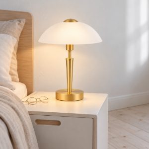 Eglo solo 1 abat-jour per camera da letto e14 35cm dimmerabile moderna ottone opaco