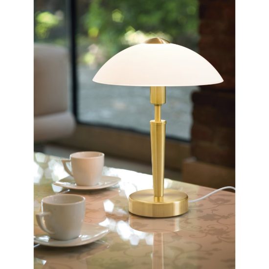 Eglo solo 1 abat-jour per camera da letto e14 35cm dimmerabile moderna ottone opaco