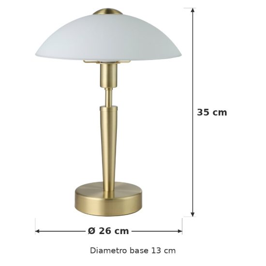 Eglo solo 1 abat-jour per camera da letto e14 35cm dimmerabile moderna ottone opaco
