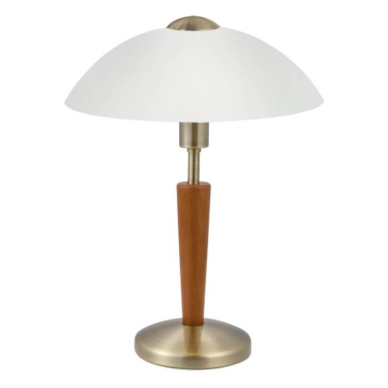 Eglo solo 1 abat-jour per camera da letto e14 35cm dimmerabile moderna brunito e noce