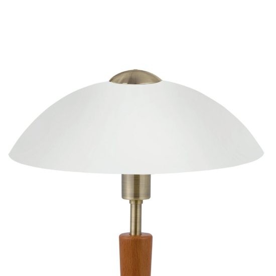 Eglo solo 1 abat-jour per camera da letto e14 35cm dimmerabile moderna brunito e noce