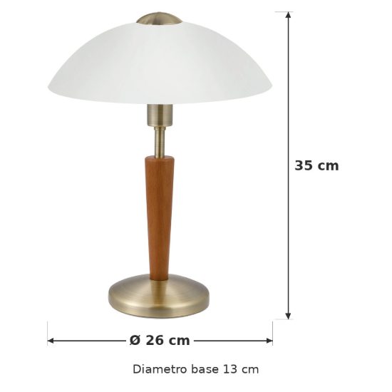 Eglo solo 1 abat-jour per camera da letto e14 35cm dimmerabile moderna brunito e noce
