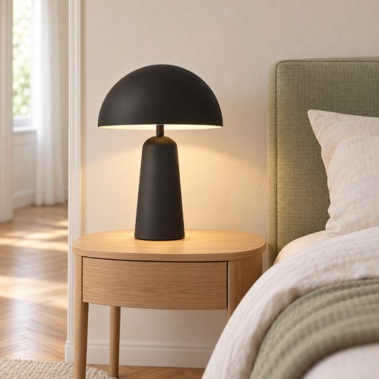 Eglo aranzola lampada da tavolo e27 45cm per camera da letto moderna nera e bianca
