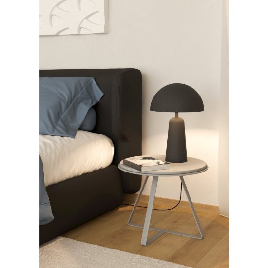 Eglo aranzola lampada da tavolo e27 45cm per camera da letto moderna nera e bianca