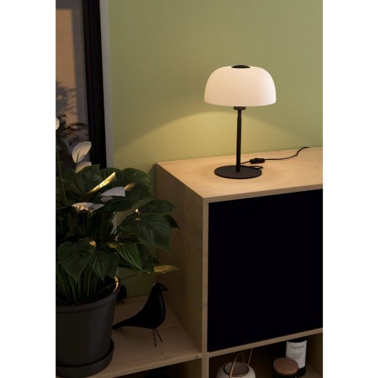 Eglo solo 2 lampada da tavolo e27 41,5cm per soggiorno moderna nera