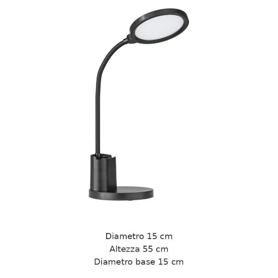 Eglo brolini lampada da scrivania led 2,1w cct 2700k 6500k 55cm dimmerabile per ufficio moderna nera