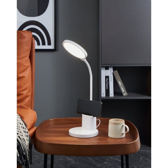 Eglo brolini lampada da scrivania led 2,1w cct 2700k 6500k 55cm dimmerabile per ufficio bianca