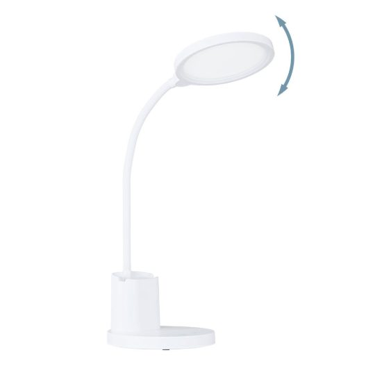 Eglo brolini lampada da scrivania led 2,1w cct 2700k 6500k 55cm dimmerabile per ufficio bianca