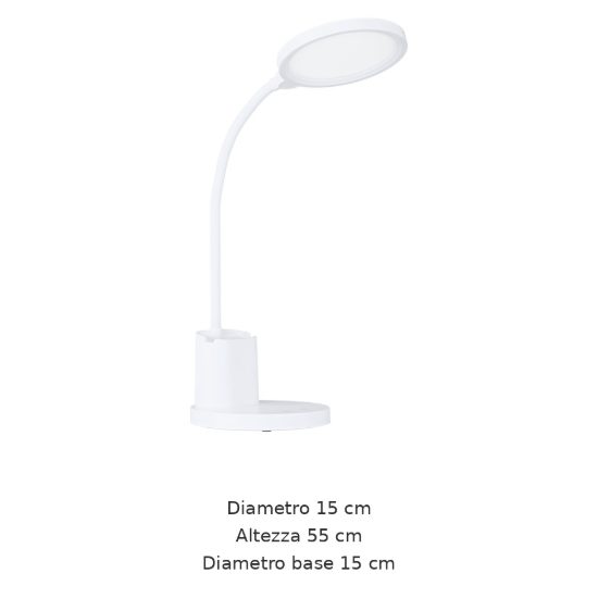 Eglo brolini lampada da scrivania led 2,1w cct 2700k 6500k 55cm dimmerabile per ufficio bianca