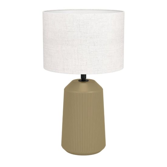 Eglo capalbio lampada da tavolo e27 41cm per soggiorno moderna sabbia