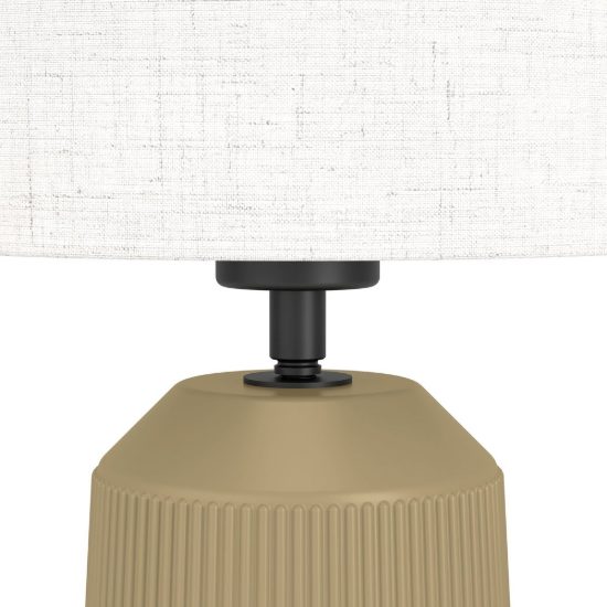 Eglo capalbio lampada da tavolo e27 41cm per soggiorno moderna sabbia