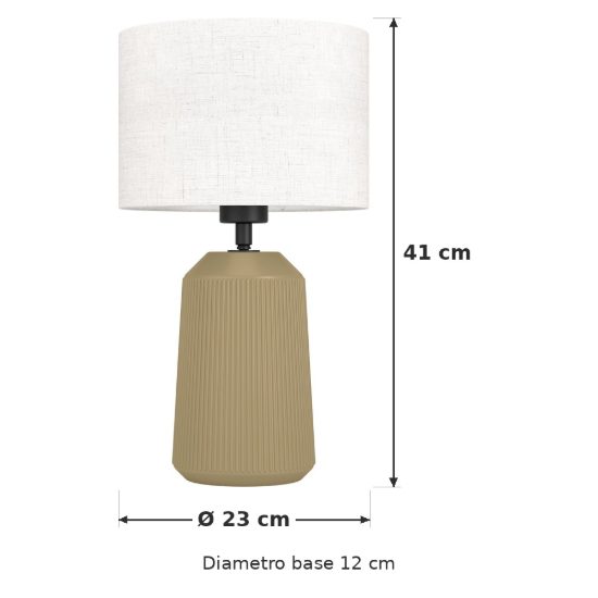 Eglo capalbio lampada da tavolo e27 41cm per soggiorno moderna sabbia