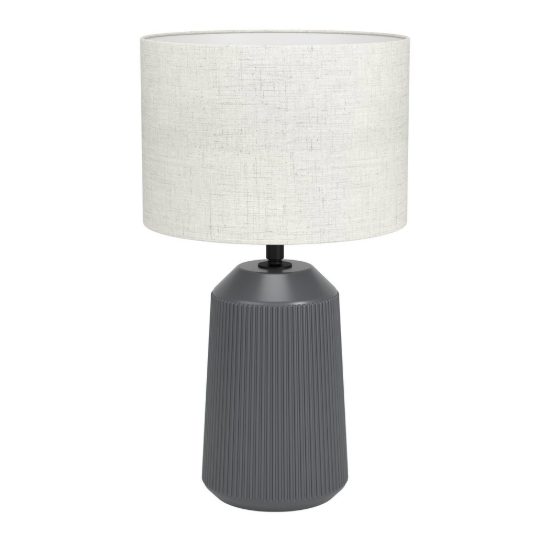 Eglo capalbio lampada da tavolo e27 41cm per soggiorno moderna grigia