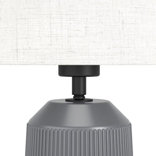 Eglo capalbio lampada da tavolo e27 41cm per soggiorno moderna grigia