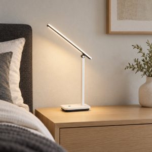 Eglo iniesta abat-jour per camera da letto led 3,6w cct 3000k 6500k 35cm moderna bianca e nera