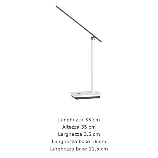 Eglo iniesta abat-jour per camera da letto led 3,6w cct 3000k 6500k 35cm moderna bianca e nera