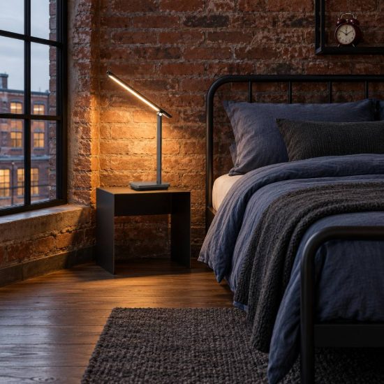 Eglo iniesta abat-jour per camera da letto led 3,6w cct 3000k 6500k 35cm moderna grigia e nera