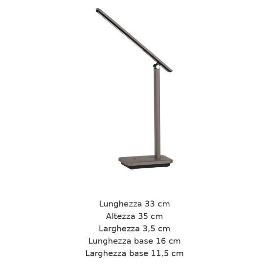Eglo iniesta abat-jour per camera da letto led 3,6w cct 3000k 6500k 35cm moderna nera