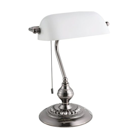 Eglo banker lampada da scrivania e27 39cm per ufficio classica nichel nero