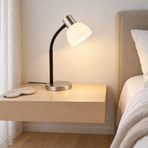 Eglo macere abat-jour per camera da letto e14 34cm moderna nichel
