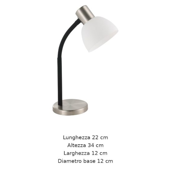 Eglo macere abat-jour per camera da letto e14 34cm moderna nichel