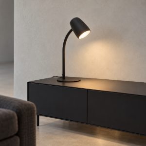 Eglo carlo lampada da tavolo e14 46cm per soggiorno moderna nera e bianca