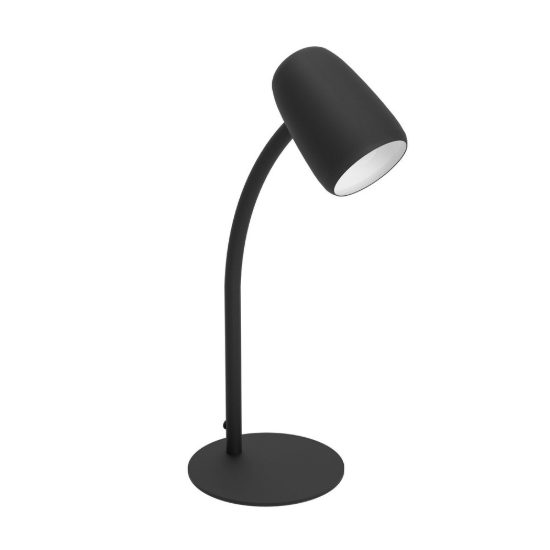 Eglo carlo lampada da tavolo e14 46cm per soggiorno moderna nera e bianca