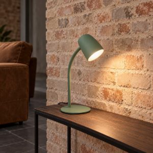 Eglo carlo lampada da tavolo e14 46cm per soggiorno moderna verde e bianca