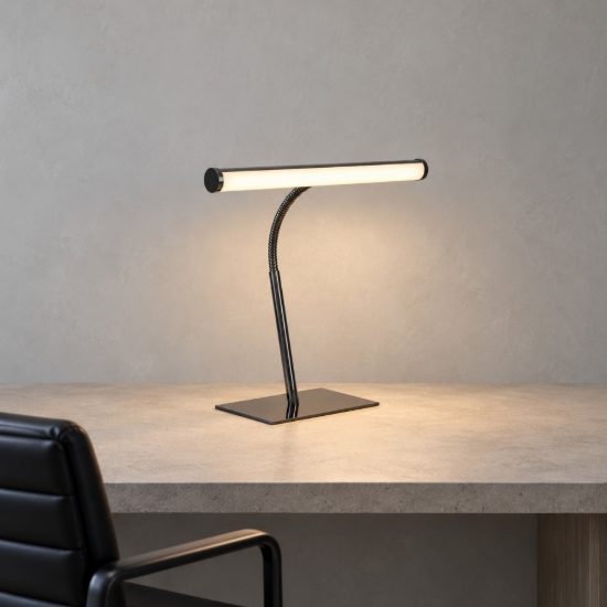 Eglo riccione lampada da scrivania led 5w cct 2700k 6500k 39,5cm per ufficio moderna nichel nero