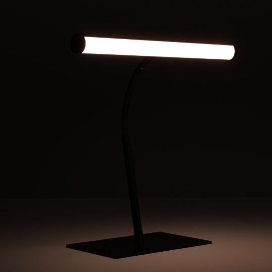 Eglo riccione lampada da scrivania led 5w cct 2700k 6500k 39,5cm per ufficio moderna nichel nero