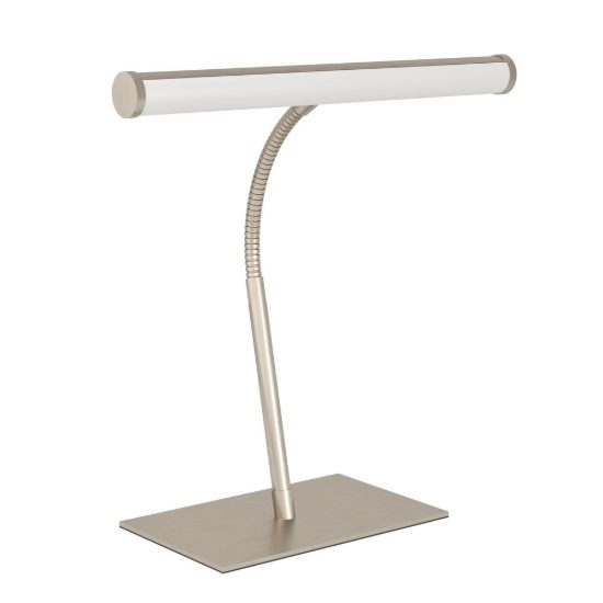 Eglo riccione lampada da scrivania led 5w cct 2700k 6500k 39,5cm per ufficio moderna nichel