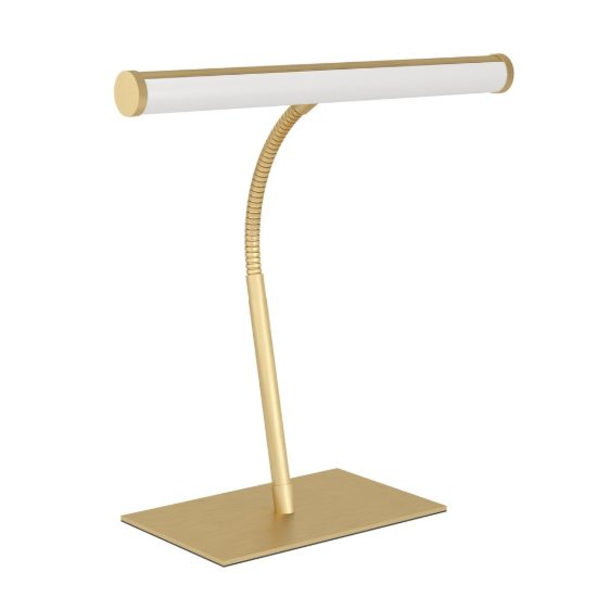 Eglo riccione lampada da scrivania led 5w cct 2700k 6500k 39,5cm per ufficio moderna ottone