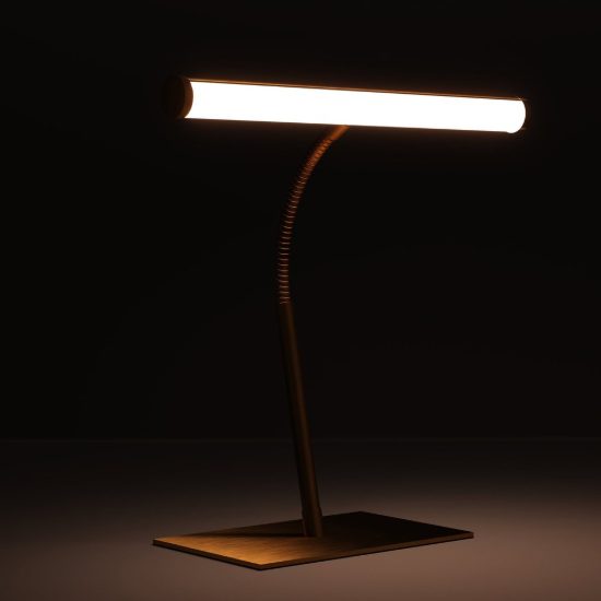 Eglo riccione lampada da scrivania led 5w cct 2700k 6500k 39,5cm per ufficio moderna ottone