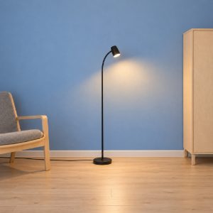 Eglo carlo piantana e14 170cm per ufficio moderna nera e bianca