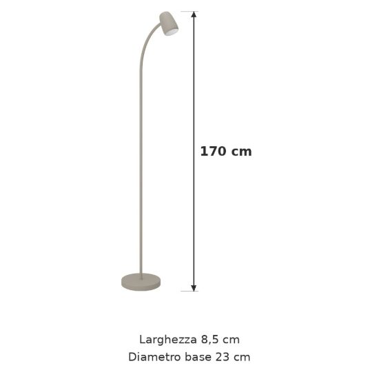 Eglo carlo piantana e14 170cm per ufficio moderna nera e bianca