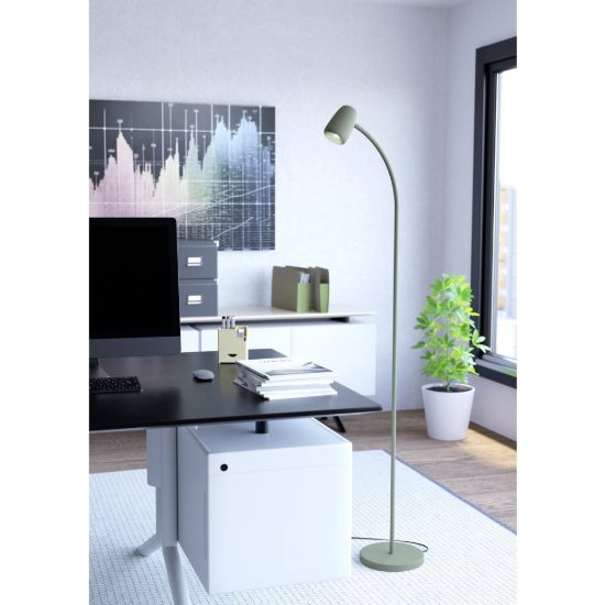 Eglo carlo piantana e14 170cm per ufficio moderna verde e bianca