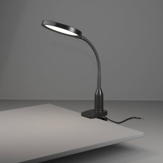 Eglo lauro lampada a pinza led 5,5w cct 2700k 6500k 37,5cm dimmerabile per ufficio moderna nera