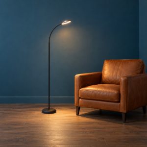 Eglo lauro piantana led 5,5w cct 2700k 6500k 132cm dimmerabile per soggiorno moderna nera