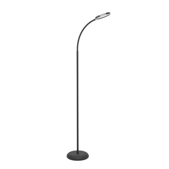 Eglo lauro piantana led 5,5w cct 2700k 6500k 132cm dimmerabile per soggiorno moderna nera